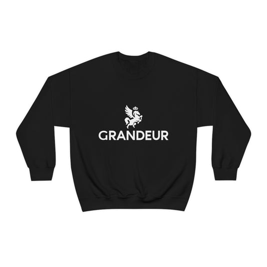 GRANDEUR® White logo Unisex Heavy Blend™ Crewneck Sweatshirt